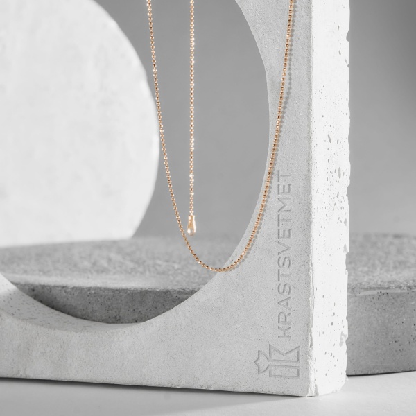 Цепь из красного золота 585, плетение «Перлина»